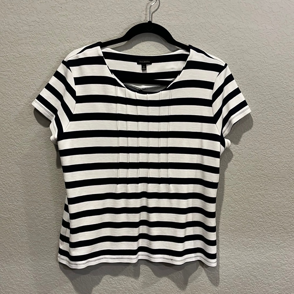 Talbots. M. Dry clean only. Black/white stripe.